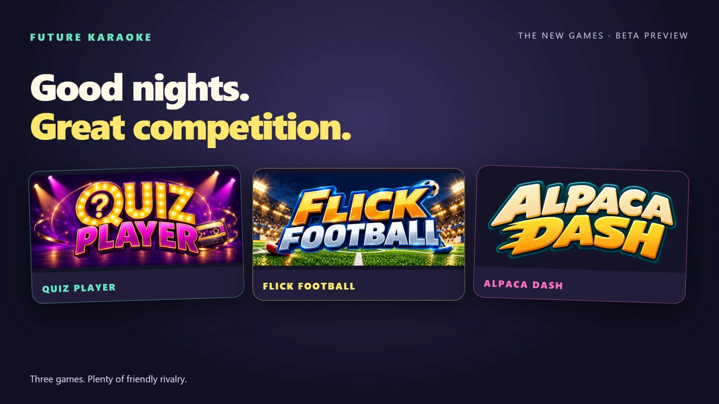 Quiz Player, Flick Football and Alpaca Dash: Good nights. Great competition.